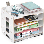 Organizzatore di scrivania A4, 4 cassetti documenti/papier/busta (bianco)