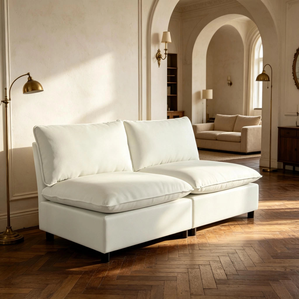 DIVANO 2 POSTI 146 cm Lino Crema