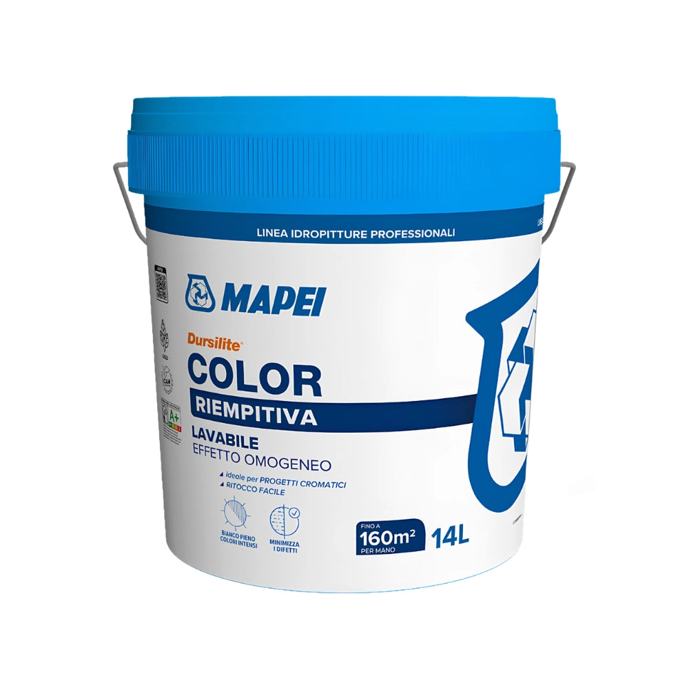 Mapei dursilite color idropittura murale lavabile per interni 14l