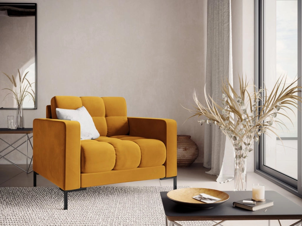 Cosmopolitan Design - Poltrona "Bali" in velluto giallo 