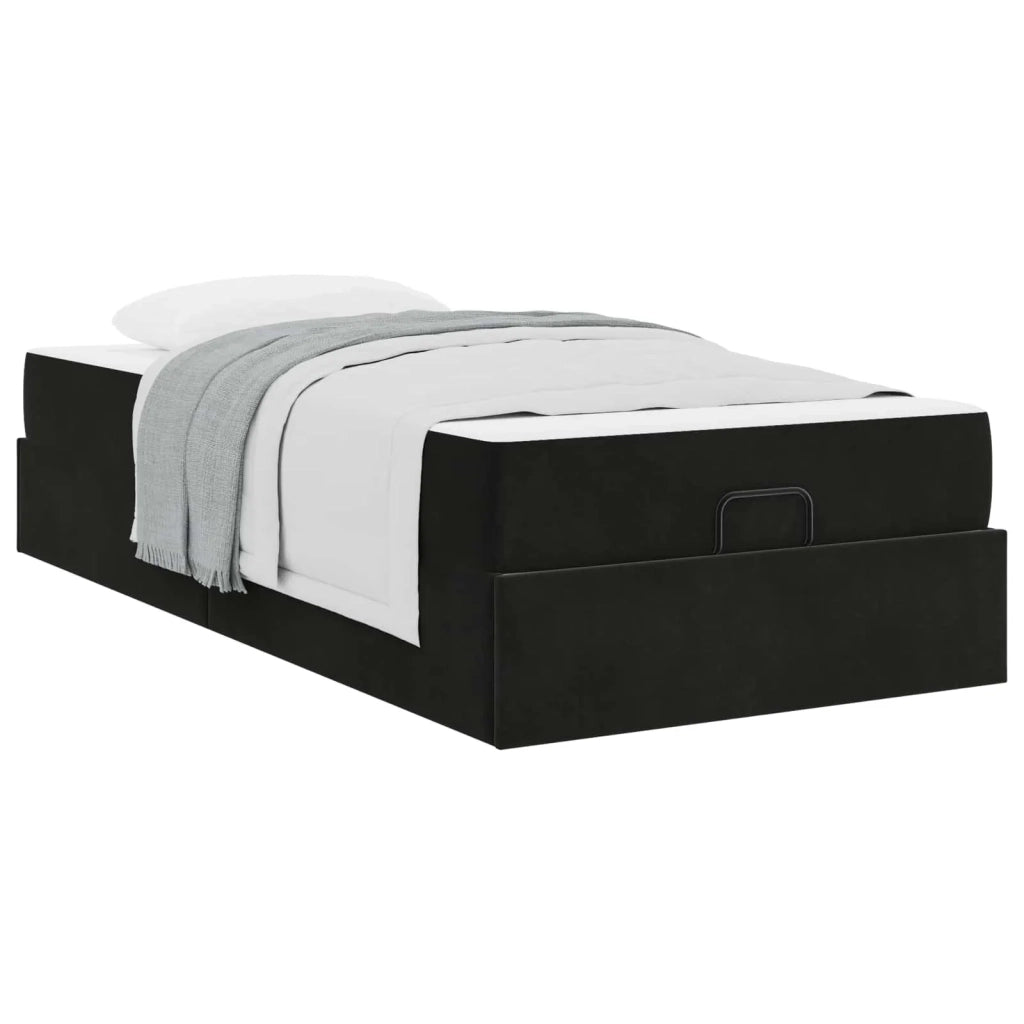 Struttura letto con materasso con materasso 2 pcs Nero Velluto