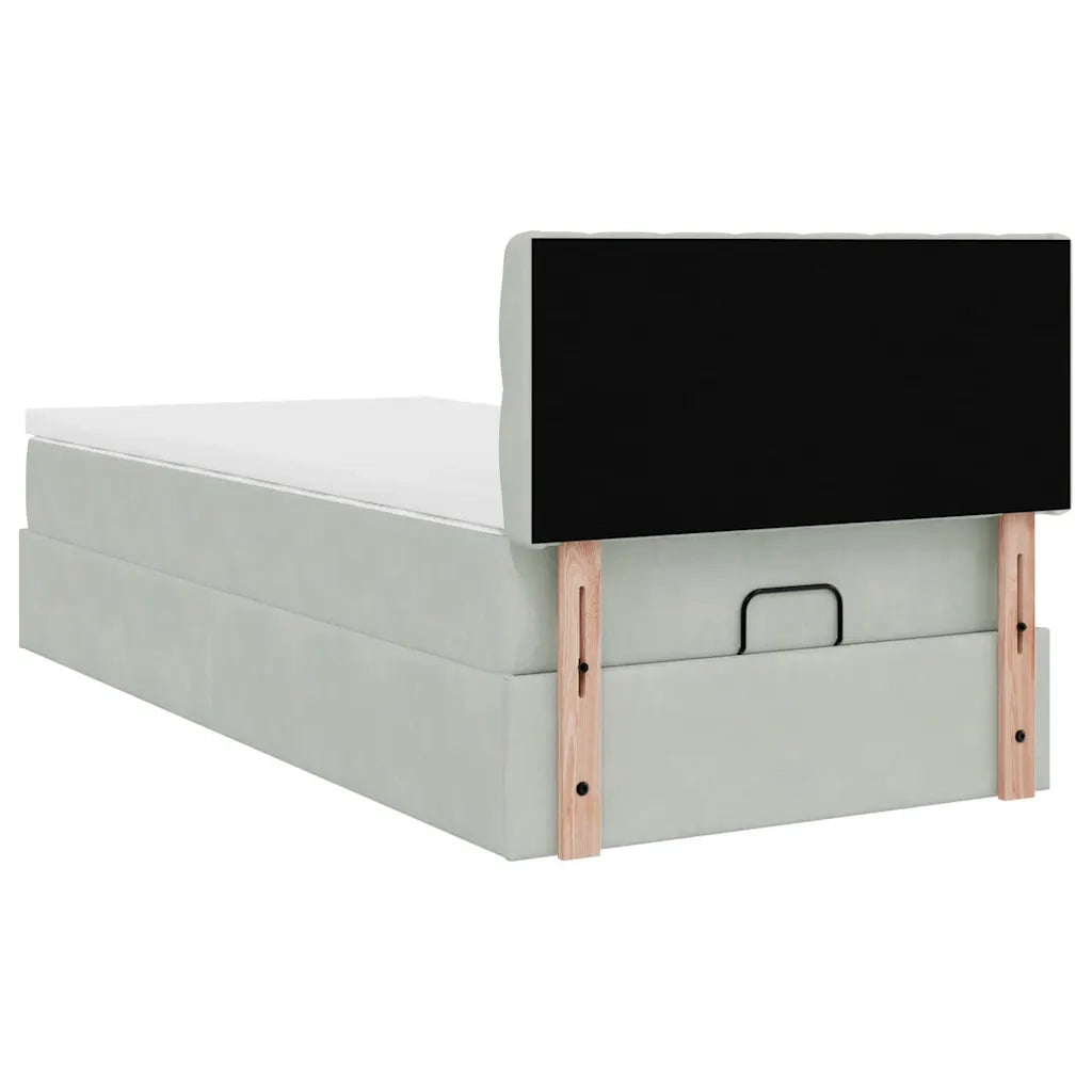 Struttura Letto Pouf con Materasso 90x200 cm in Velluto 3312668