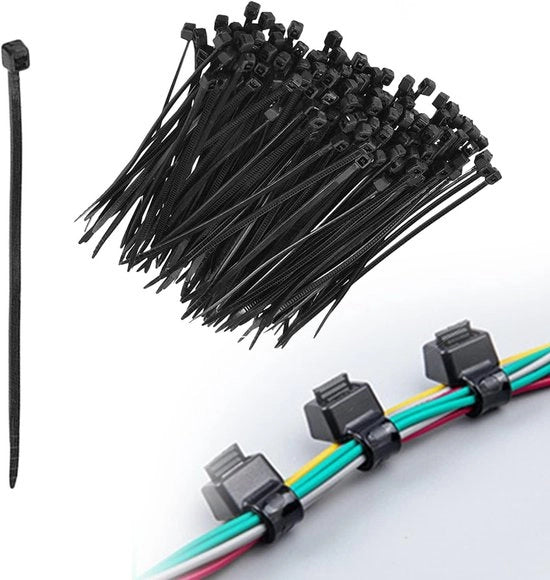 Cavi elettrici in nylon, lunghezza 100 mm, larghezza 25 mm - 300 pezzi