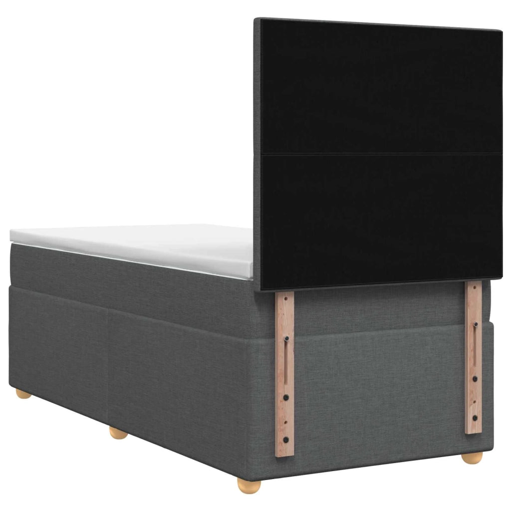Letto Box Spring LED con Materasso Grigio Scuro 80 x 200 cm 3455728