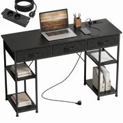 Scrivania con cassetti e scaffali ¨C Minimal ¨C nero 120x40x76 cm