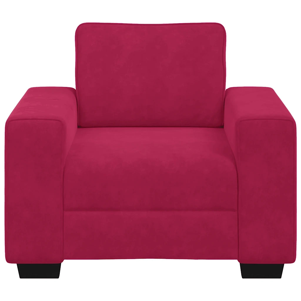 Divano Sedia Rosso Vino 100x77x82 cm Velluto 4105251