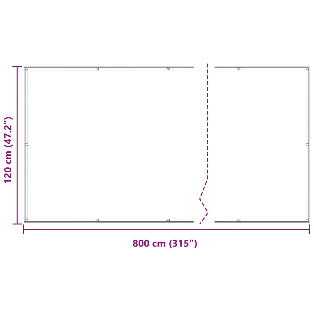 Schermo da balcone Grigio chiaro e bianco 120 x 800 cm 42030962