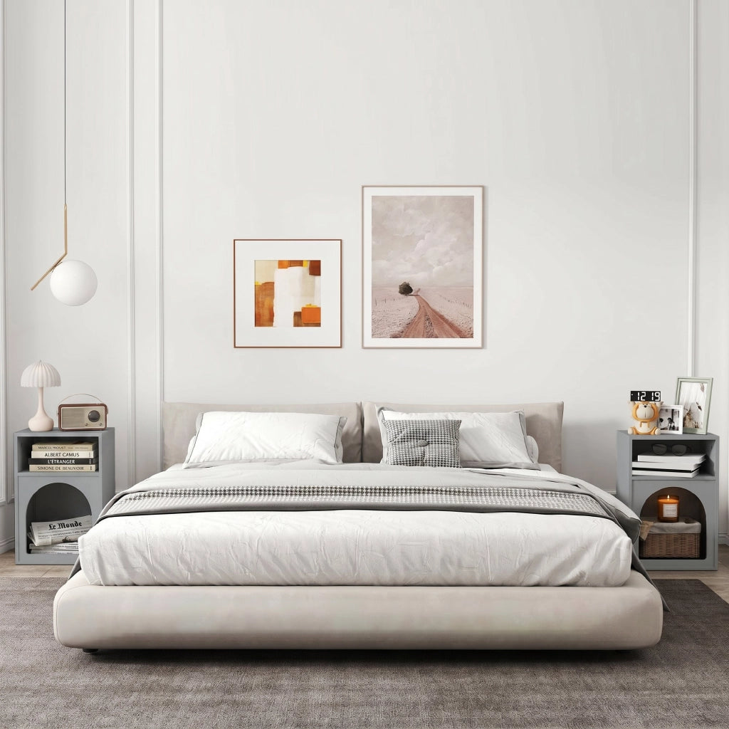 Comodino ¨C zephmum ¨C grigio 40x30x60 cm