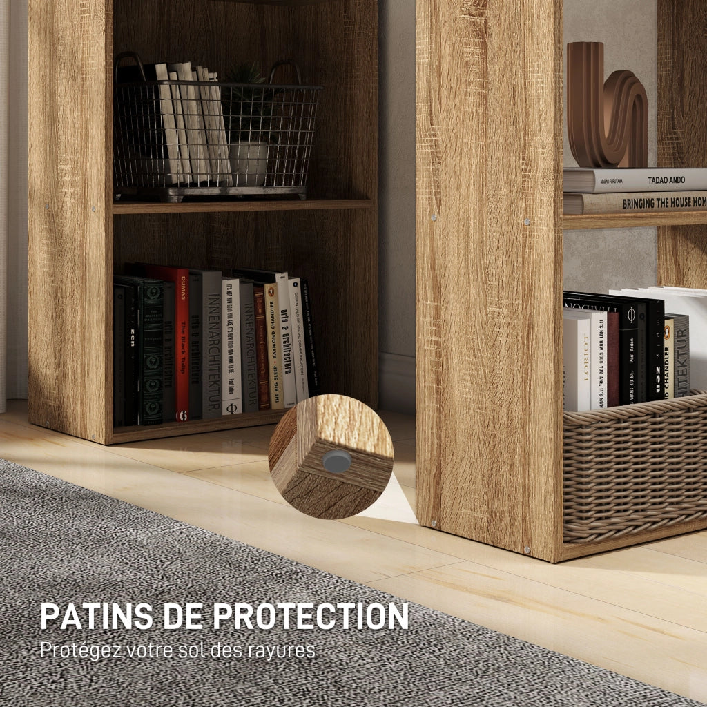 Scrivania angolare con libreria ¨C Minimal ¨C Legno rovere