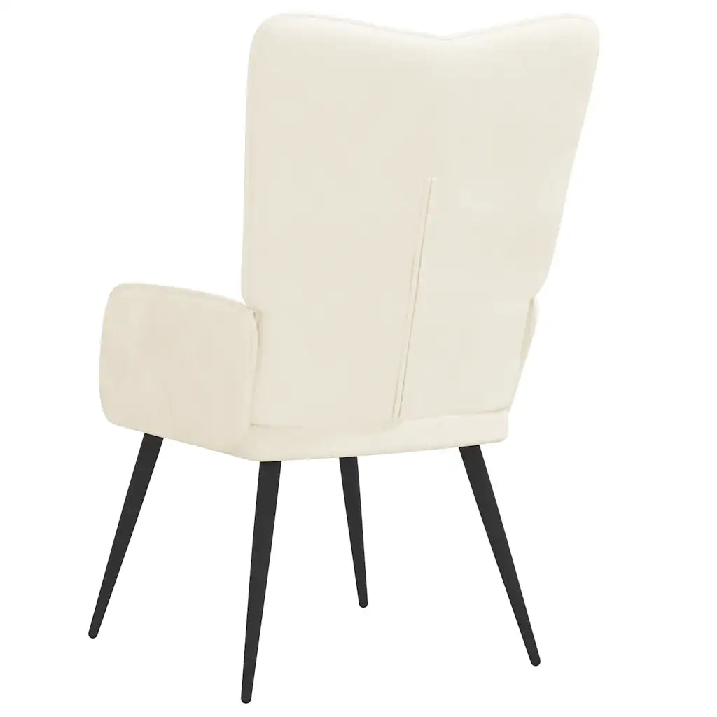 Sedia Relax Bianco Crema in Velluto 327686