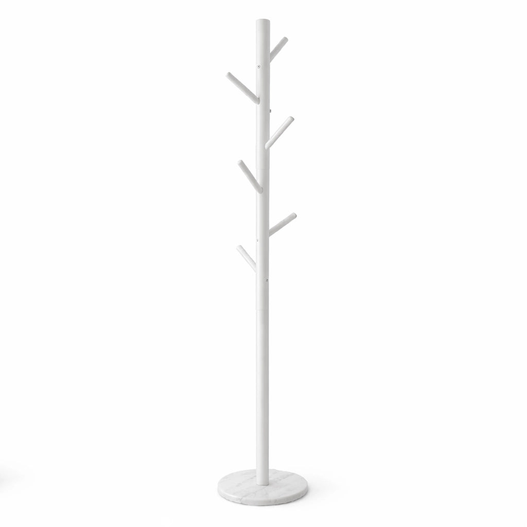 Appendiabiti in Metallo con Base in Marmo Bianco 174 cm Moderno con 6 Ganci