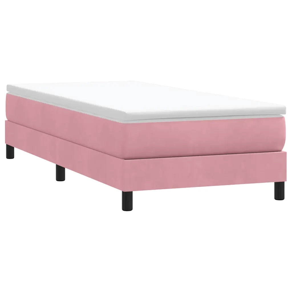Giroletto a Molle senza Materasso Rosa 90x210 cm in Velluto 3315812
