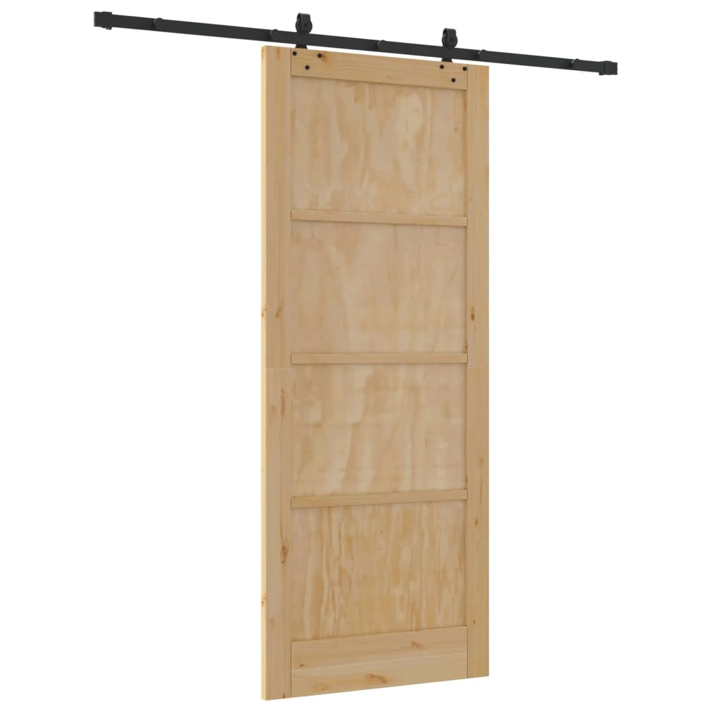 Porta scorrevole Naturale e Nero 86 x 211 cm 3445520