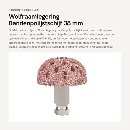Telaio di pulizia cerchi in rame 38 mm - Lega di wolframio - 70 Grit - Resistente all'usura - Alta resistenza - Inclusa confezione - Disco abrasivo