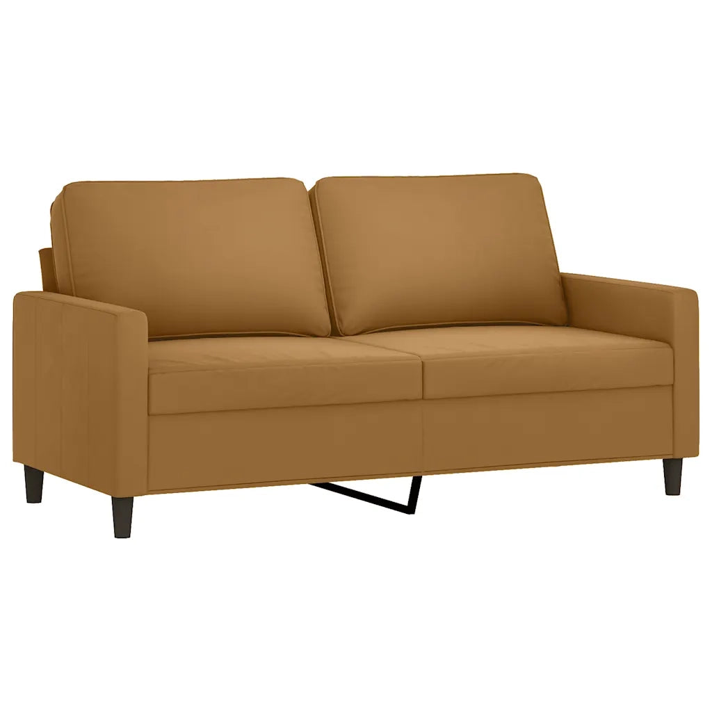 Divano a 2 Posti-Sofa 2 Posti Marrone 140 cm in Velluto 731904