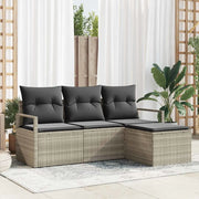 Set di divani 4 pcs Grigio chiaro polyrattan