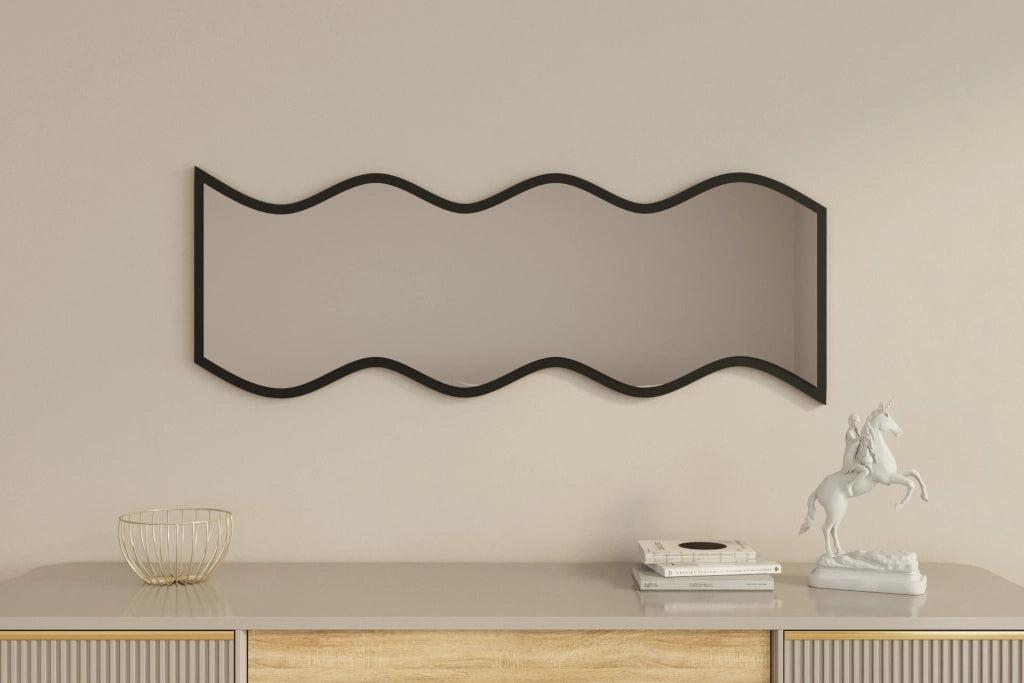 Specchio in legno "Safi" 40 x 2,2 x 120 cm - Bianco
