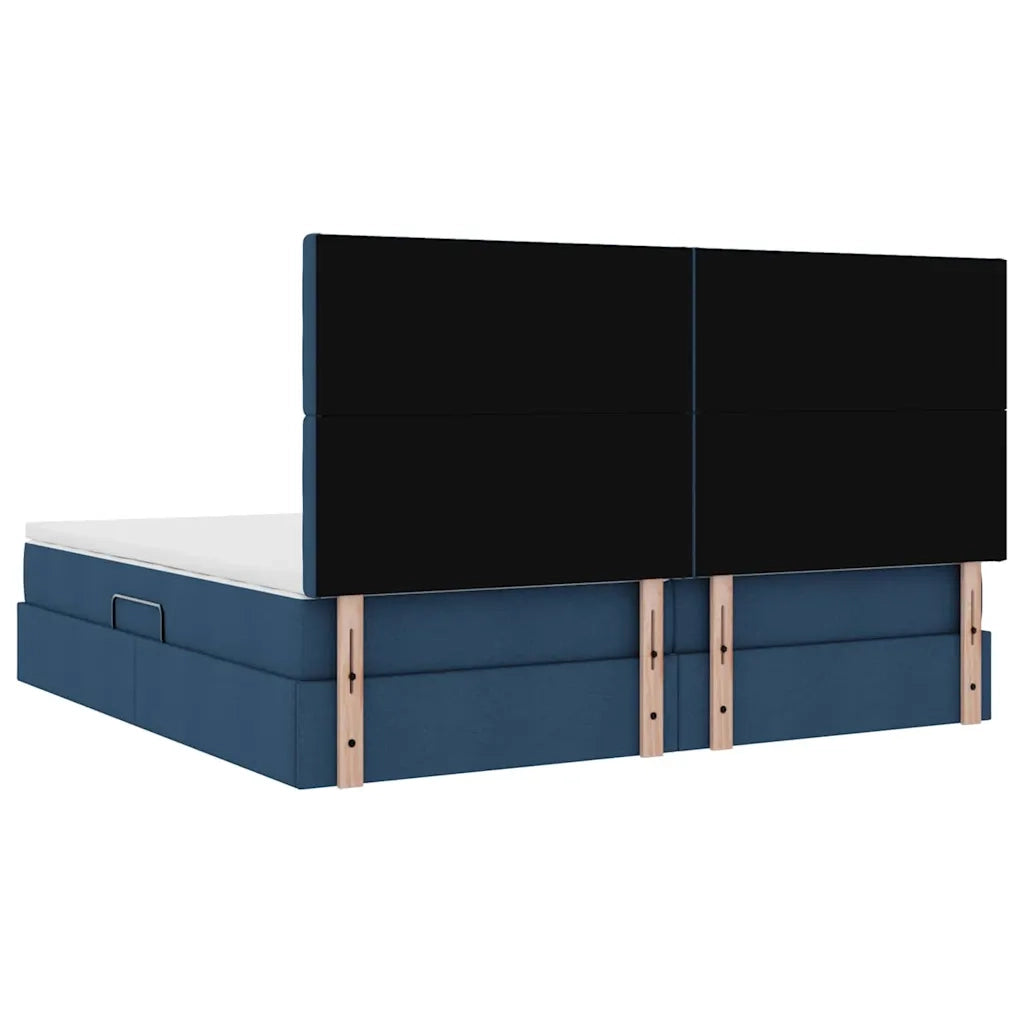 Letto con contenitore e LED con led Blu 200 x 200 cm Poliestere