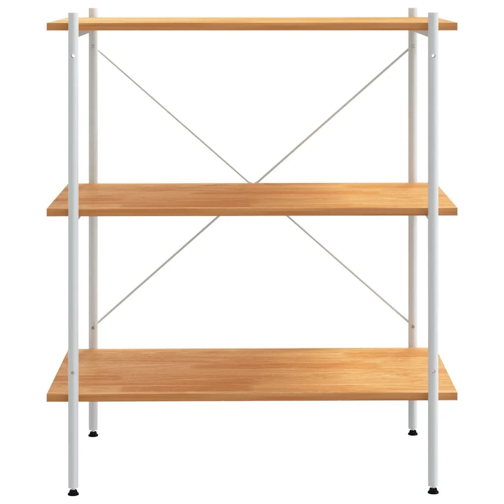 Scaffale con 3 Mensole Bianco e Rovere 80x40x92 cm 336342