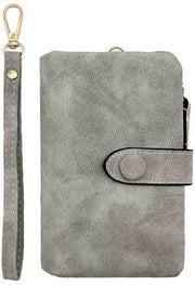 Portamonete per donna - Soffice e comodo, carino e stile, con più tasche per carte (grigio)