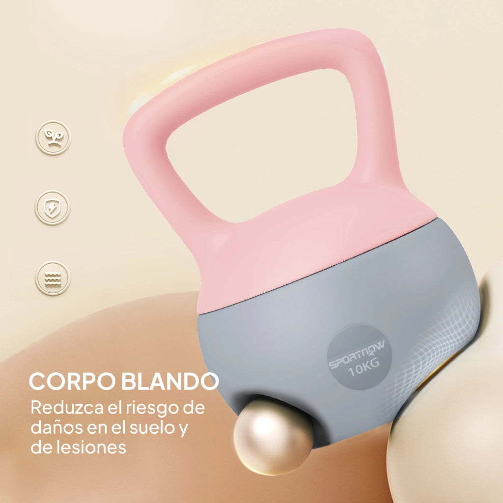Kettlebell 10 kg ¨C Minimal ¨C Rosa e Grigio 21x21x30 cm