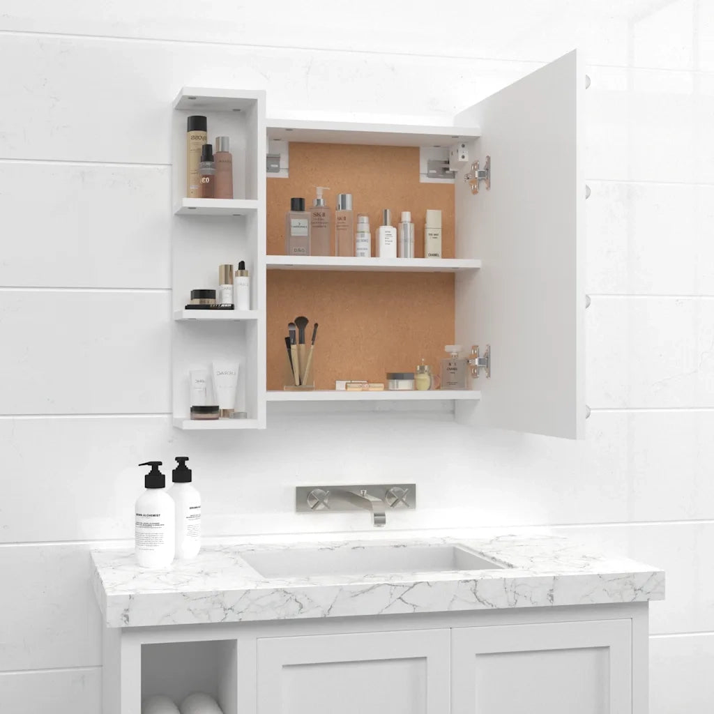 Mobile a Specchio con LED-Armadietto a Specchio Bianco 70x16,5x60 cm