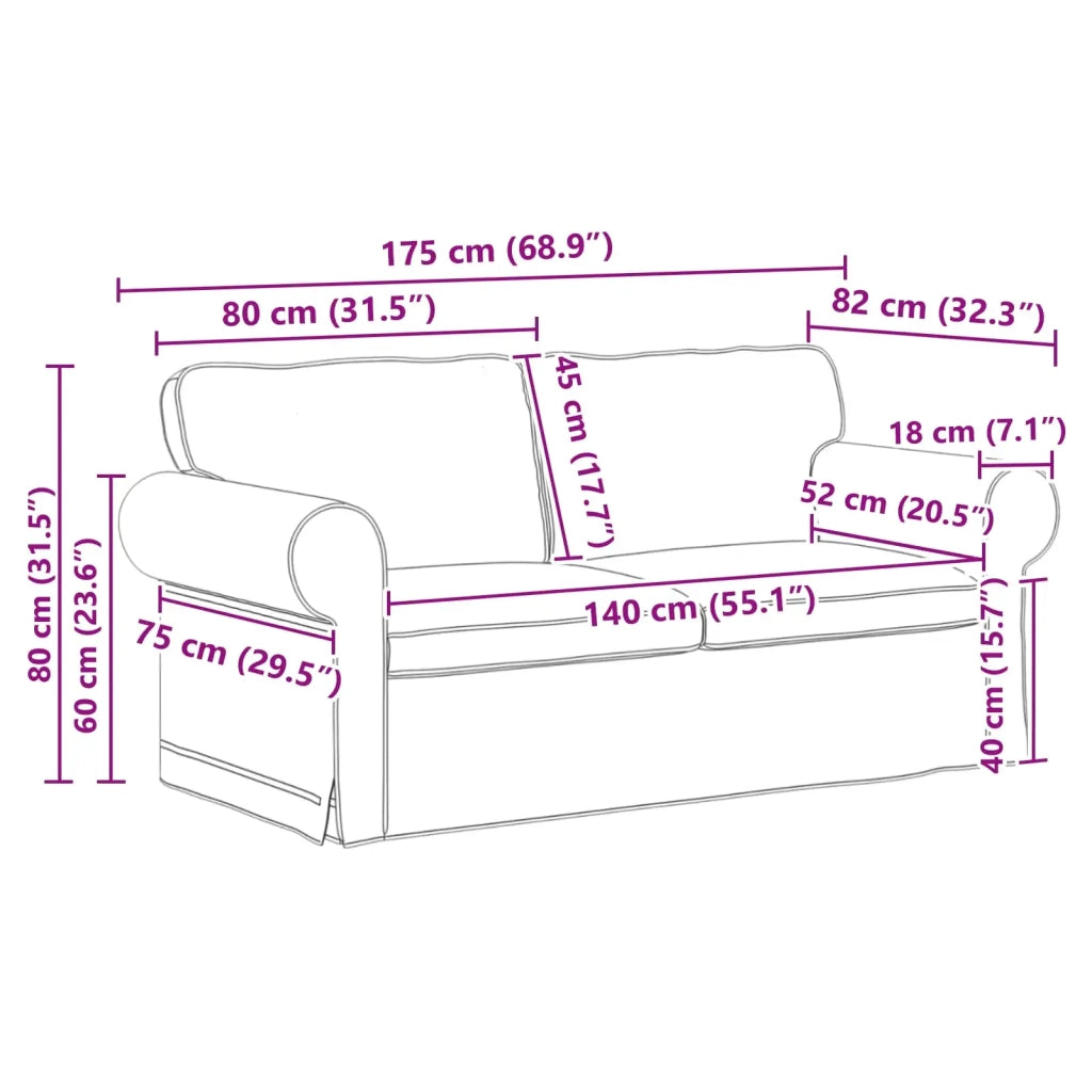 Set di divani 2 pcs Nero 175 x 82 x 80 cm Tessuto 3407532