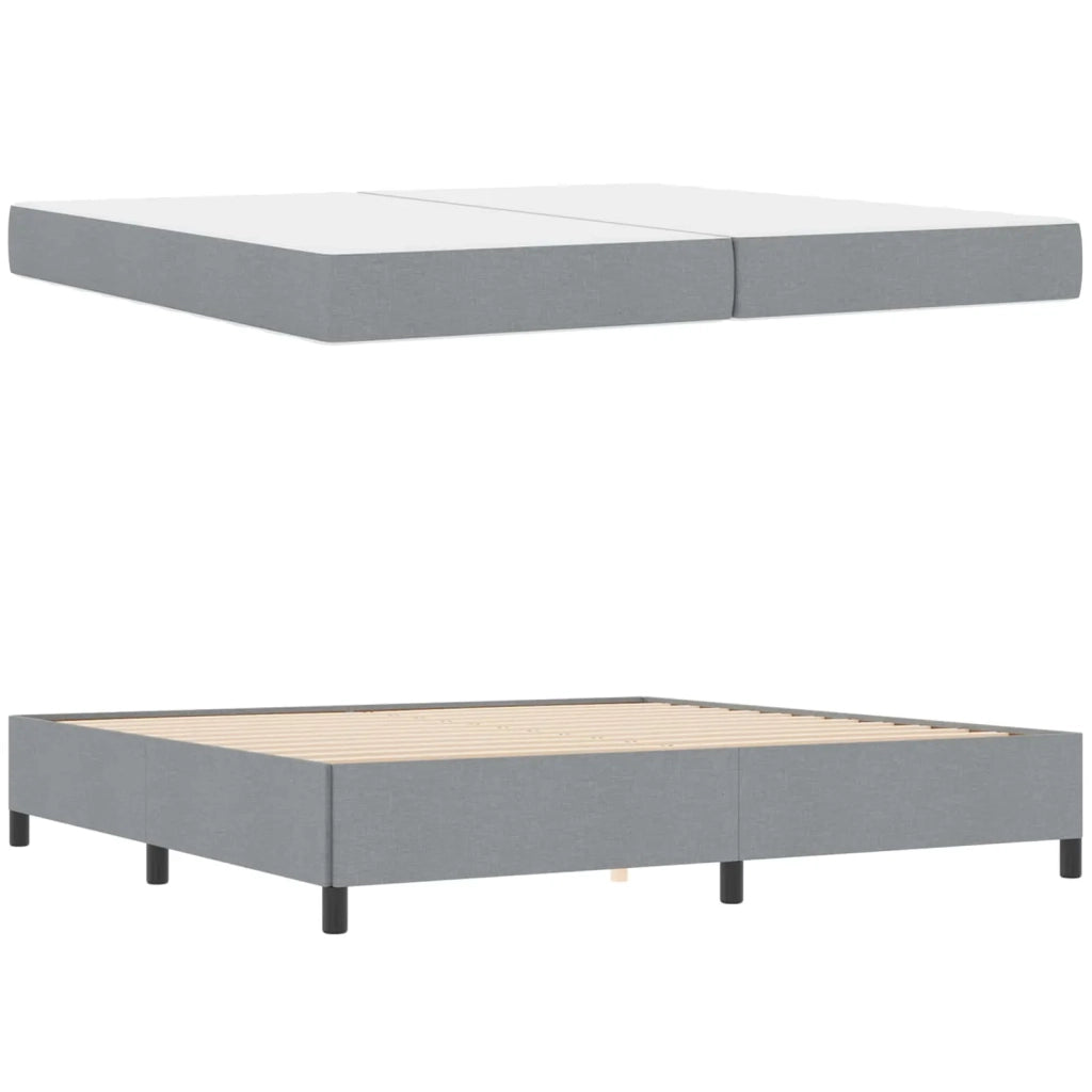 Letto a molle con materasso Grigio chiaro 200 x 200 cm Tessuto