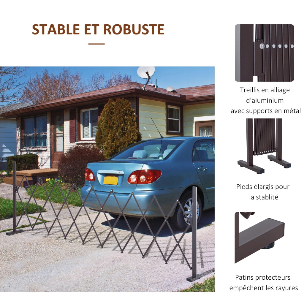 Barriera di Sicurezza Estensibile ¨C zephmum ¨C Colore Cioccolato 250x31x104 cm