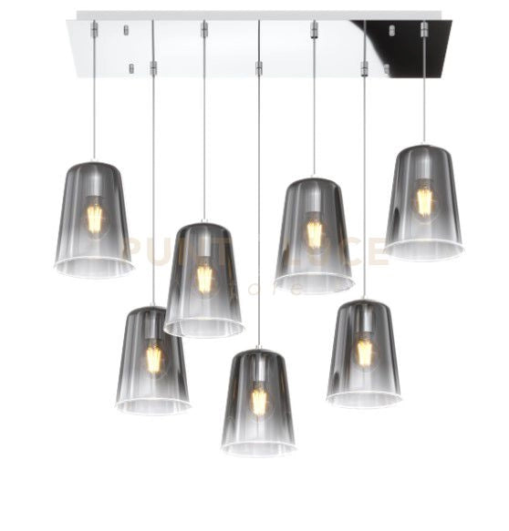 SOSPENSIONE CROMO RETTANGOLARE 7 LUCI CROMO 1164CR-S7 R-CR