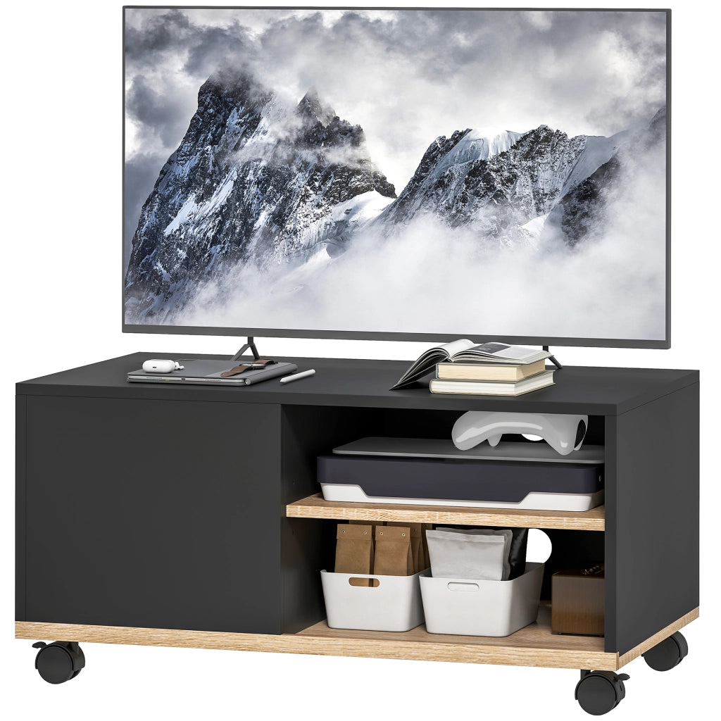 Mobile TV con Ruote ¨C Xylo ¨C Nero 80x45x41cm