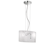 Lampada Sospensione Interno 2 Luci Rettangolare Vetro Cerchi Spirelli GD Trio