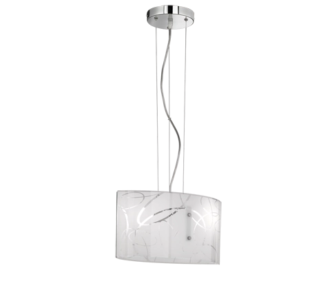 Lampada Sospensione Interno 2 Luci Rettangolare Vetro Cerchi Spirelli GD Trio