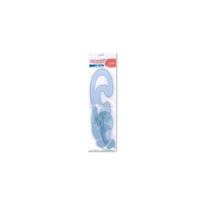 Arda 408533 Set Curvilinee Disegno Tecnico Polistirolo Termoresistente Confezione 3 Pezzi colore Grigio Trasparente