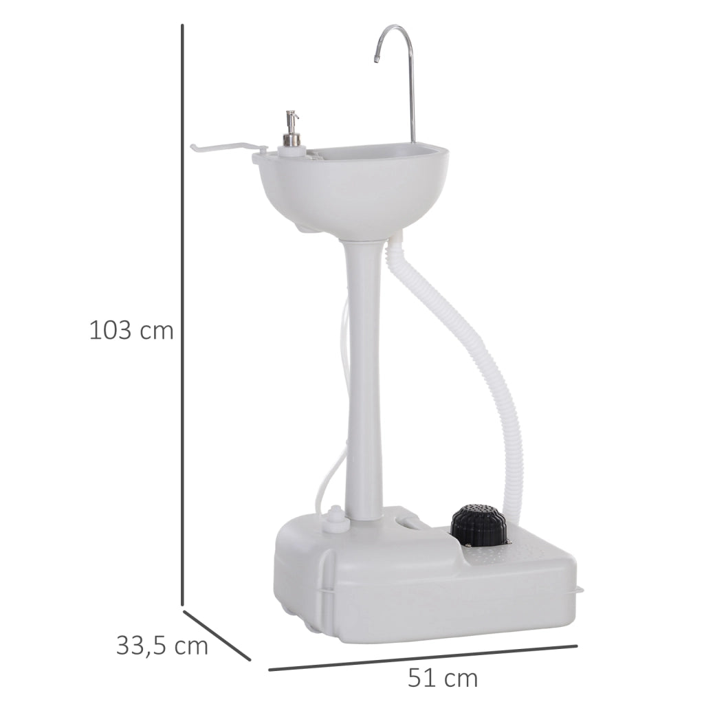 Lavabo mobile con ruote e distributore sapone ¨C Minimal ¨C grigio