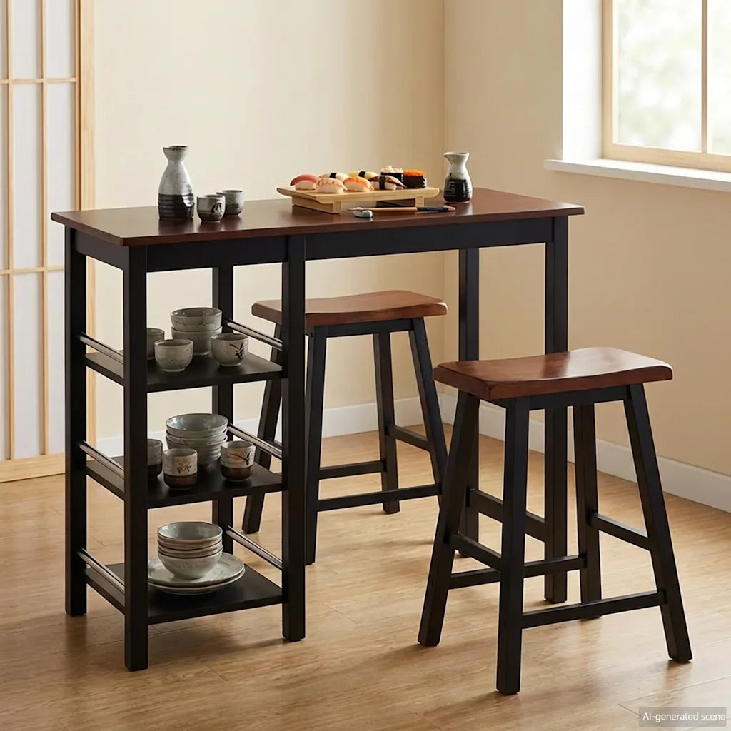 Set da Bar 3 pz in MDF Nero 245363