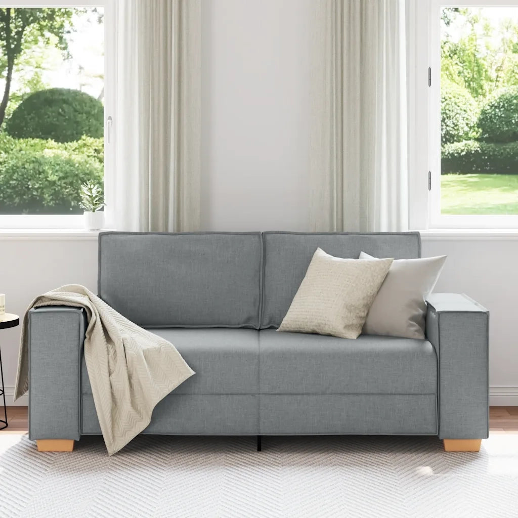 Divano a 2 Posti-Sofa 2 Posti Grigio Chiaro 140 cm Tessuto
