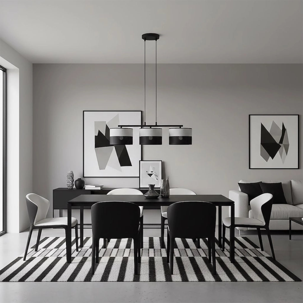 Lampada a sospensione KARBON Emibig 3xE27 metallo nero