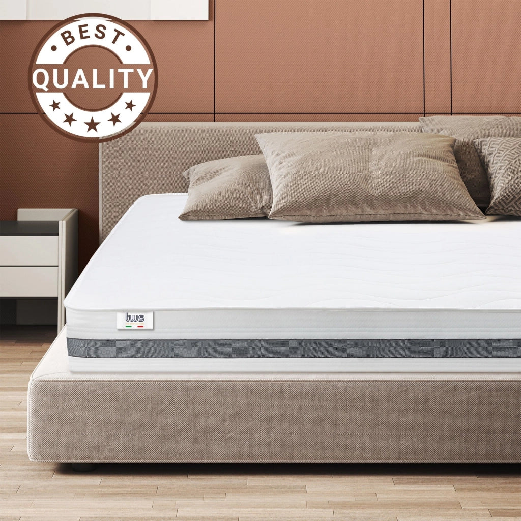 Materasso Singolo 90x190 cm in Memory Antibatterico | Altezza 25 cm | Rivestimento 3D Air in Fibra Ipoallergenica | Materasso Ortopedico a 7 Zone Differenziate Termosensibili