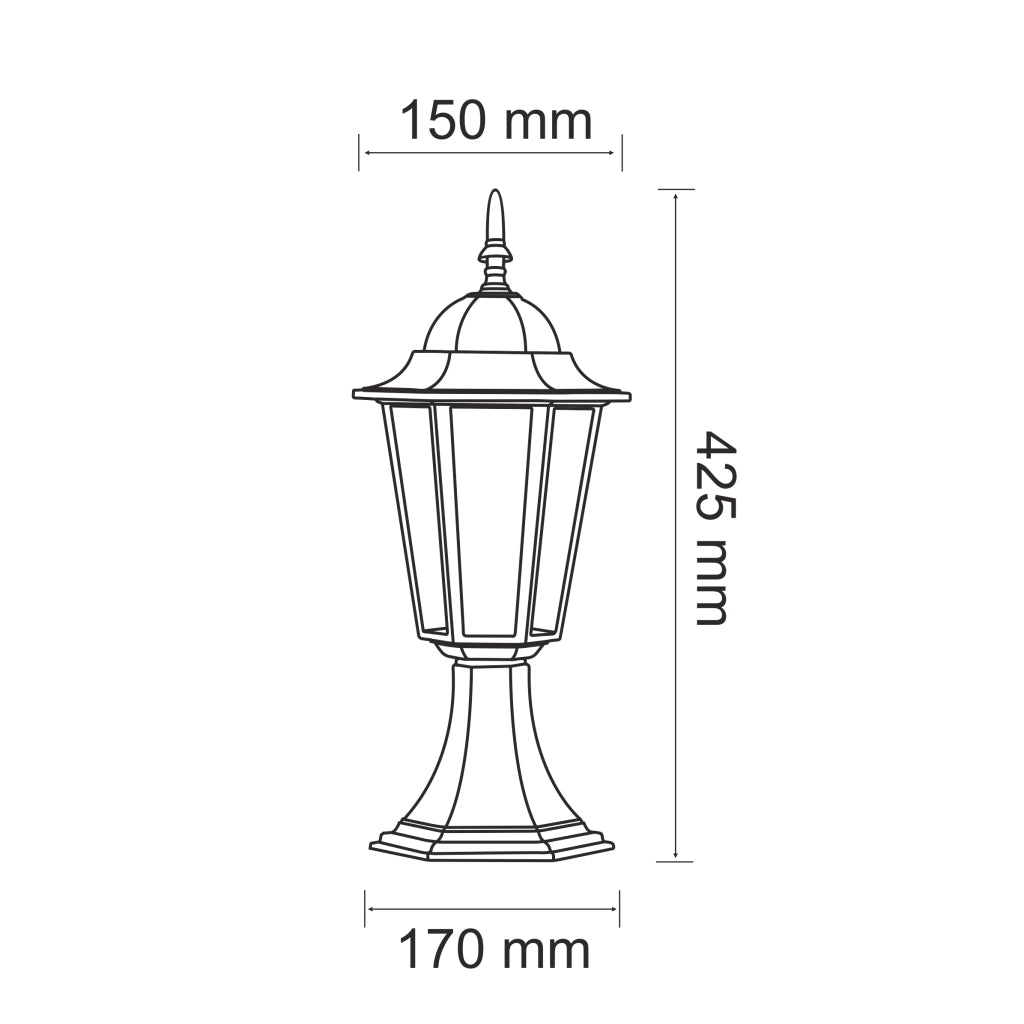 Lampada da esterno a paletto Liguria E27 patina Polux