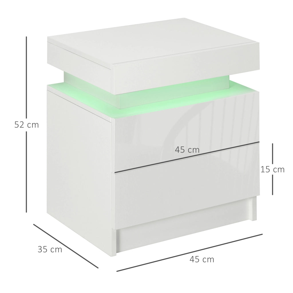 Comodino con luce LED ¨C zephmum ¨C bianco