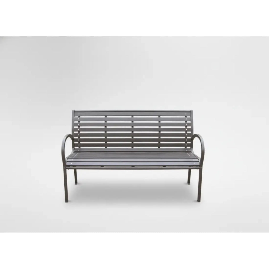 Panchina da esterno MODERNA 125 cm in acciaio e plastica nera design per giardino e terrazza