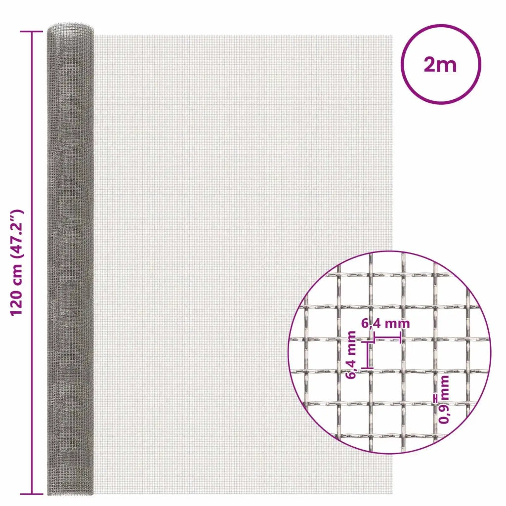 Rete per schermatura 120 x 200 cm 3 Mesh Argento 42039641