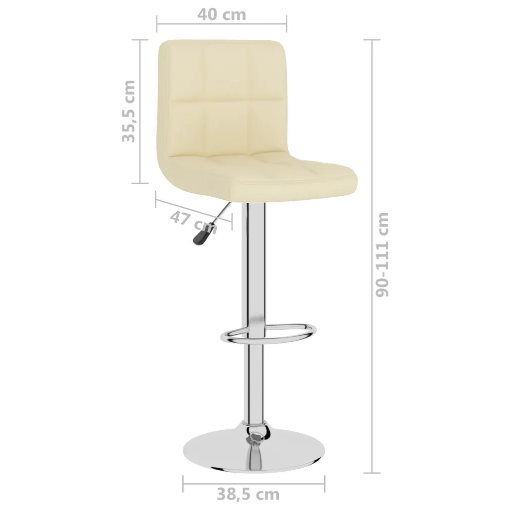 Sgabelli da Bar 2 pz Crema in Tessuto 334241