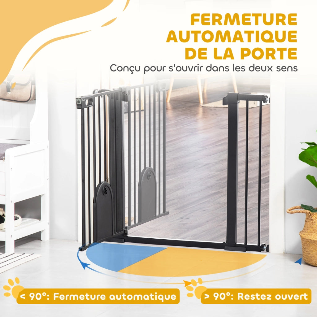 Barriera di sicurezza per animali con porta e chiusura automatica ¨C Zephmum ¨C Nero