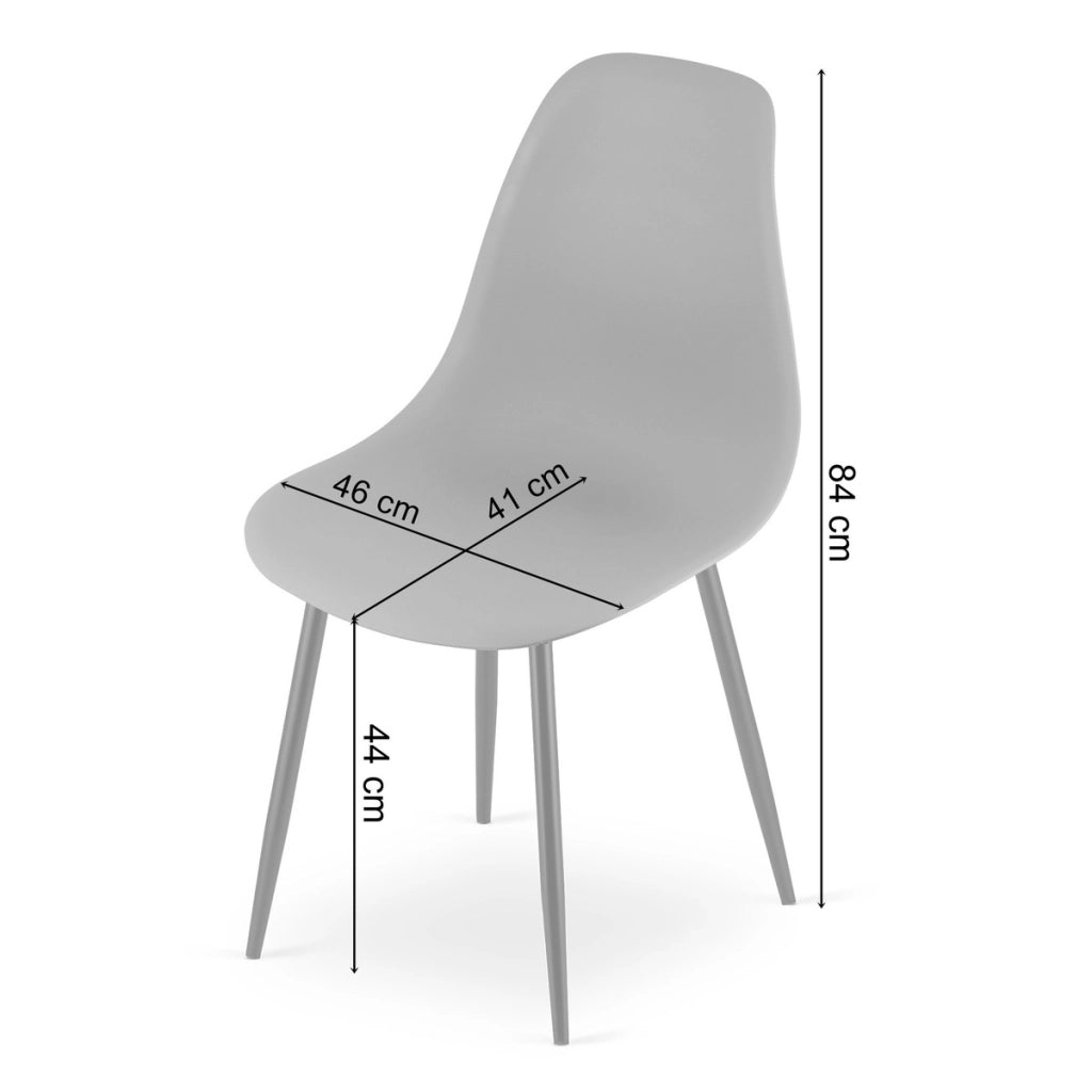Set di 4 sedie moderne Wat blu con gambe nere