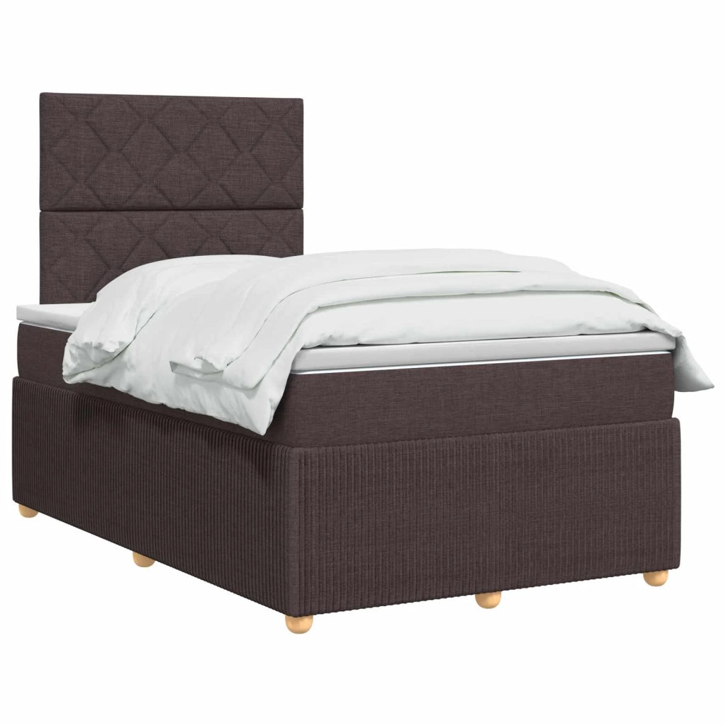 Letto box spring con materasso Marrone Scuro 120 x 190 cm 3454357