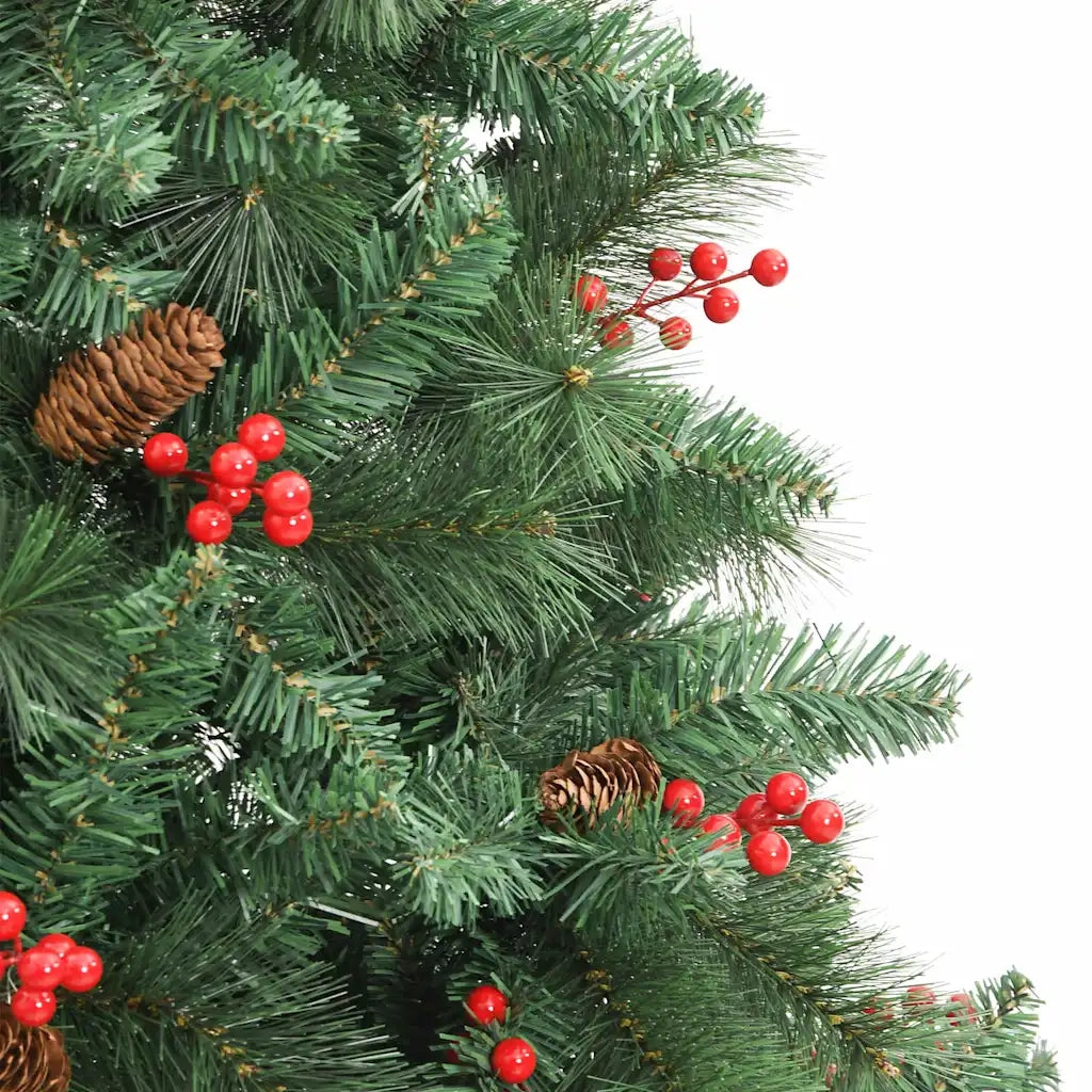 Albero Natale Artificiale Incernierato con Pigne e Bacche 240cm 357709