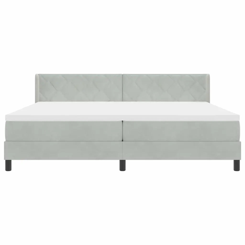 Letto a molle Grigio chiaro 200 x 200 cm Poliestere