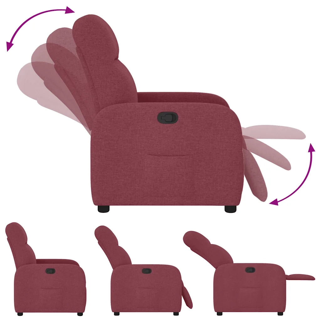 Poltrona Reclinabile in Tessuto Rosso Vino 4015525